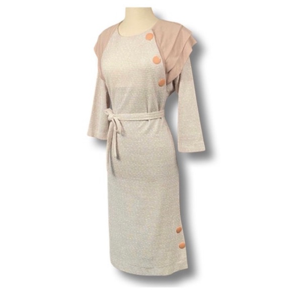 Vintage 1960s Size 12 Woven Knit Sheath Wiggle Dress - Picture 2 of 10